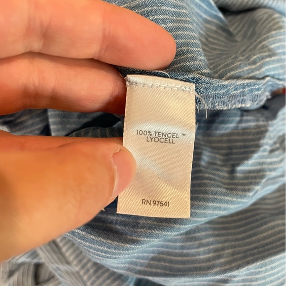 J. JILL Denim Indigo Striped Midi Soft A-Line Shirt Dress - Picture 10 of 11